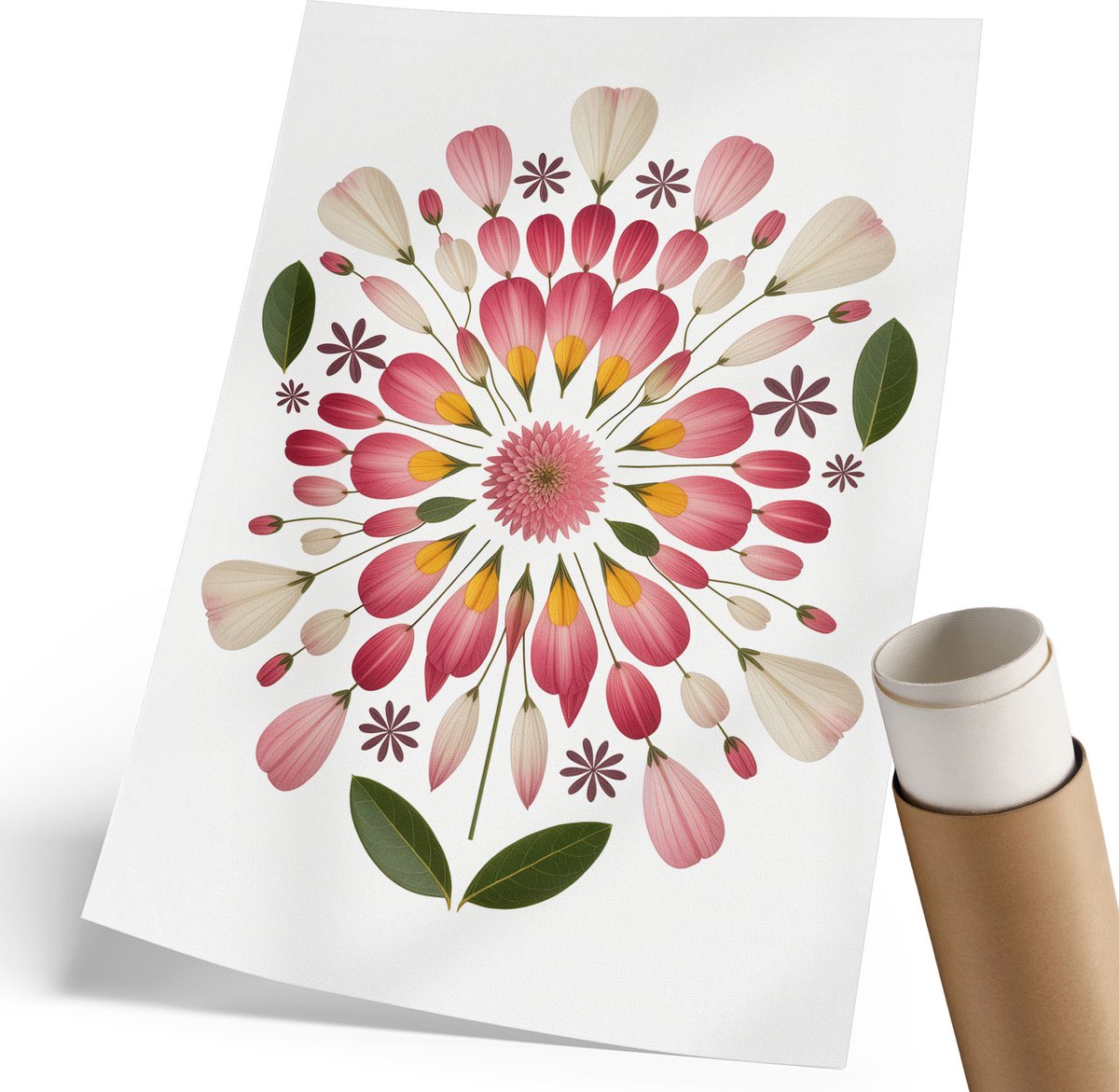 Coloray Polycanvas Wandposter - De Hond En Het Vliegtuig, Geel - 210 x 297 mm - Roze Kunst - Rechthoek - Wandkunstwerk - Slaapkamer - Boho