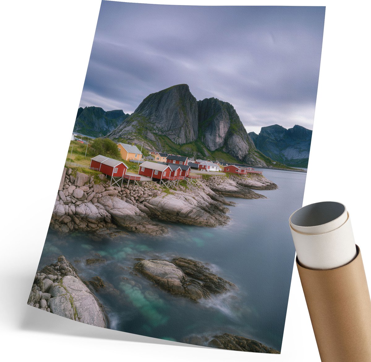 Coloray Canvas Poster Polycanvas - Oosterse Vrouw, Rood - 210 x 297 mm - Grijs Poster - Rechthoek - Decoratieve poster - Kantoor - Klassiek