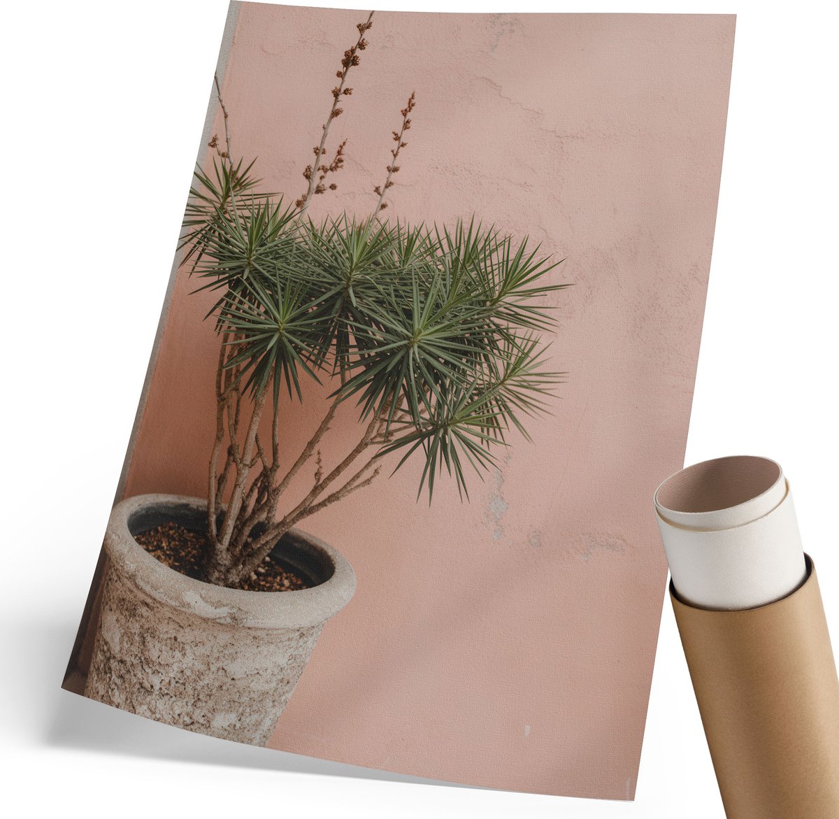 Coloray Polycanvas Poster - Rijden Op Een Mammoet, Bruin - 210 x 297 mm - Groen Wanddecoratie - Rechthoek - Kunstposter - Slaapkamer - Rustiek