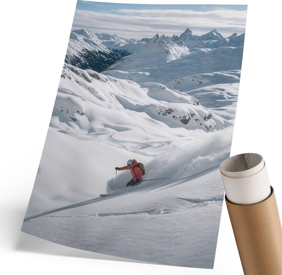 Coloray Polycanvas Poster - Italiaanse Koffie, Typografie - 420 x 594 mm - Geel Kunst - Rechthoek - Decoratieve poster - Woonkamer, Slaapkamer, Kantoor - Minimalist