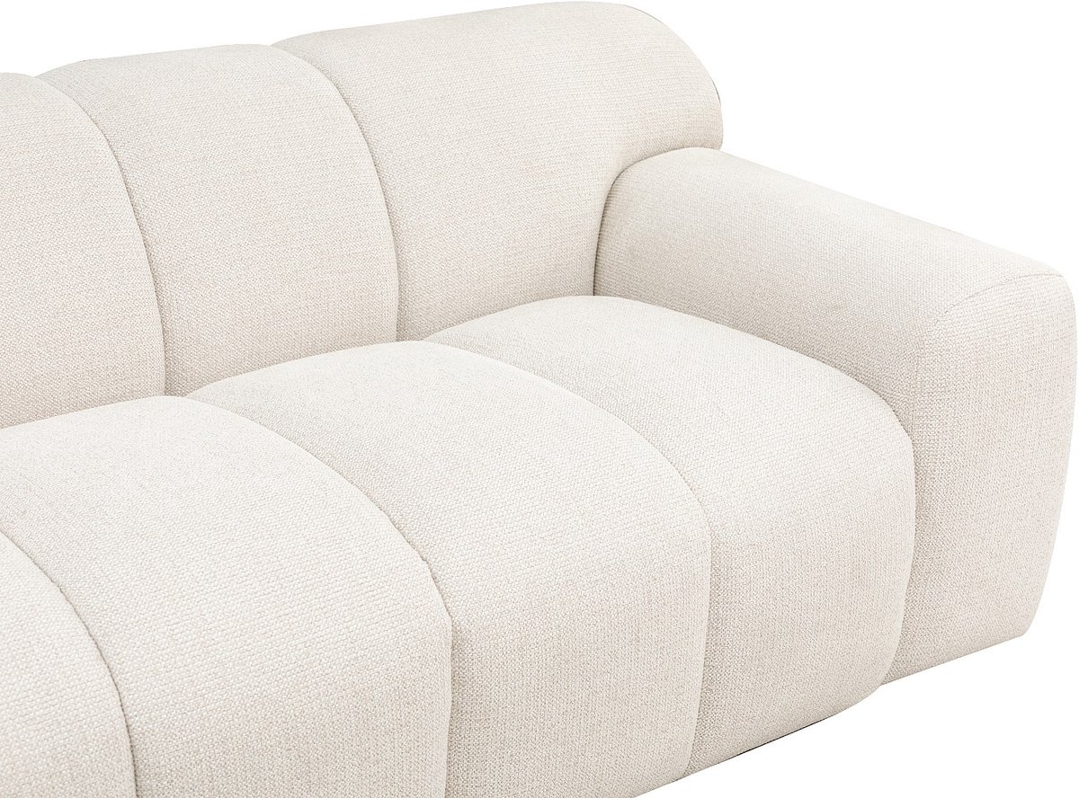 Vente-unique Vierzitsbank in beige chenillestof ATUJU