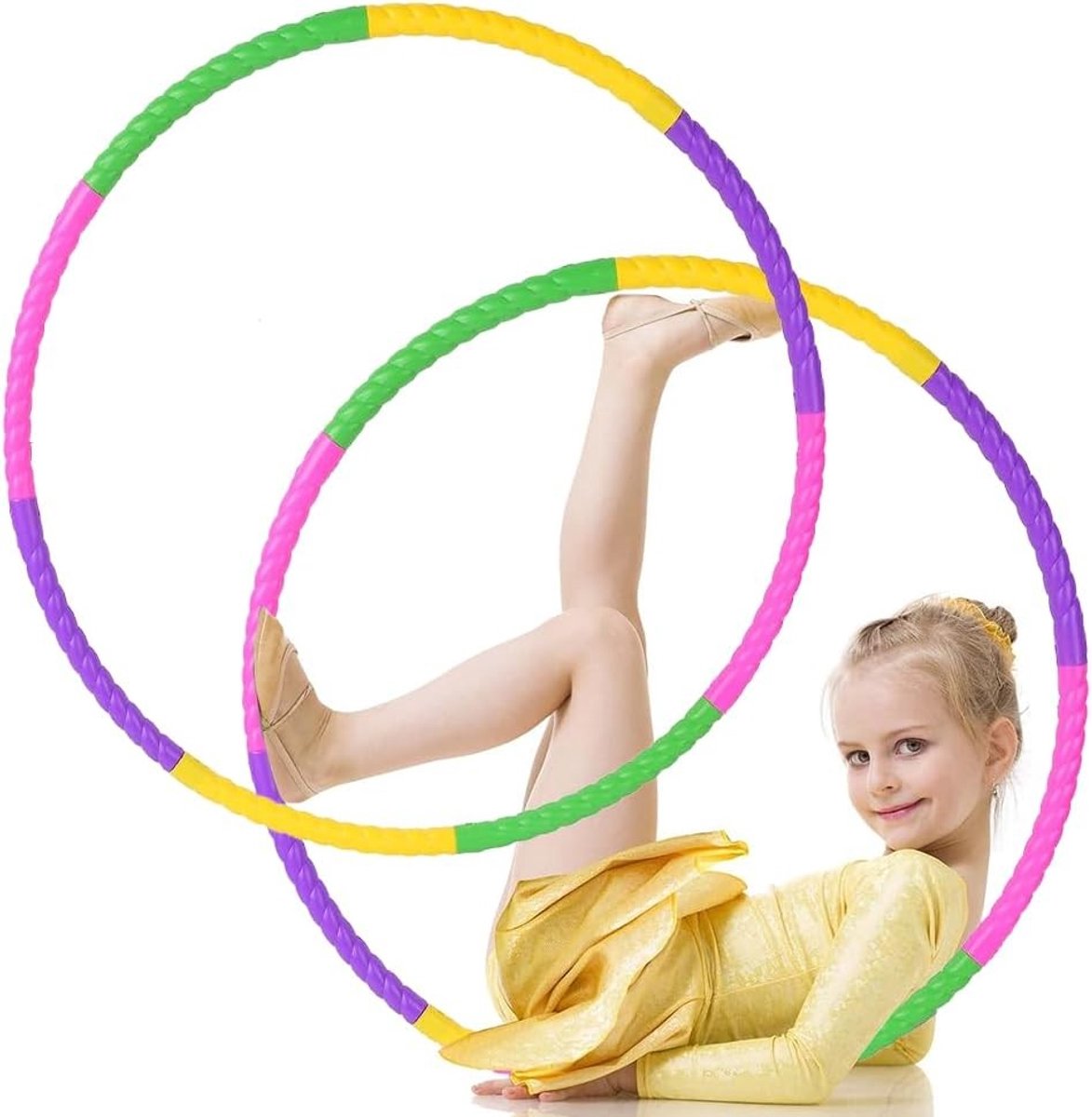 Verstelbare en Verwijderbare Hula Hoop voor Kinderen, 2 Stuks, Geschikt voor Dans, Sport en Fitness Activiteiten