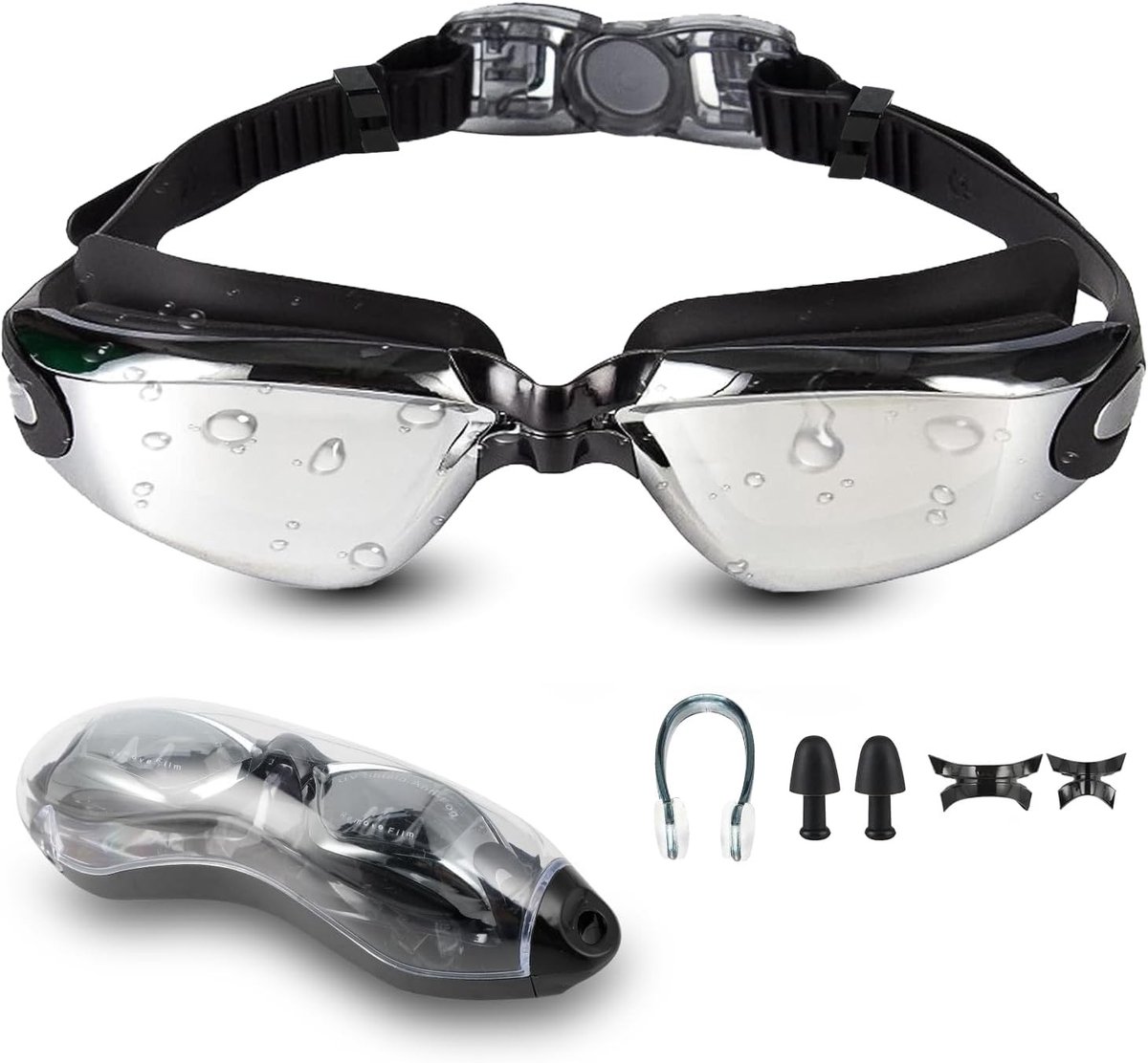 Duikbril met Pouch, Neusclip en Oordopjes - Anti-fog en UV Bescherming voor Volwassenen en Kinderen, Perfect voor Zwemmen en Duiken