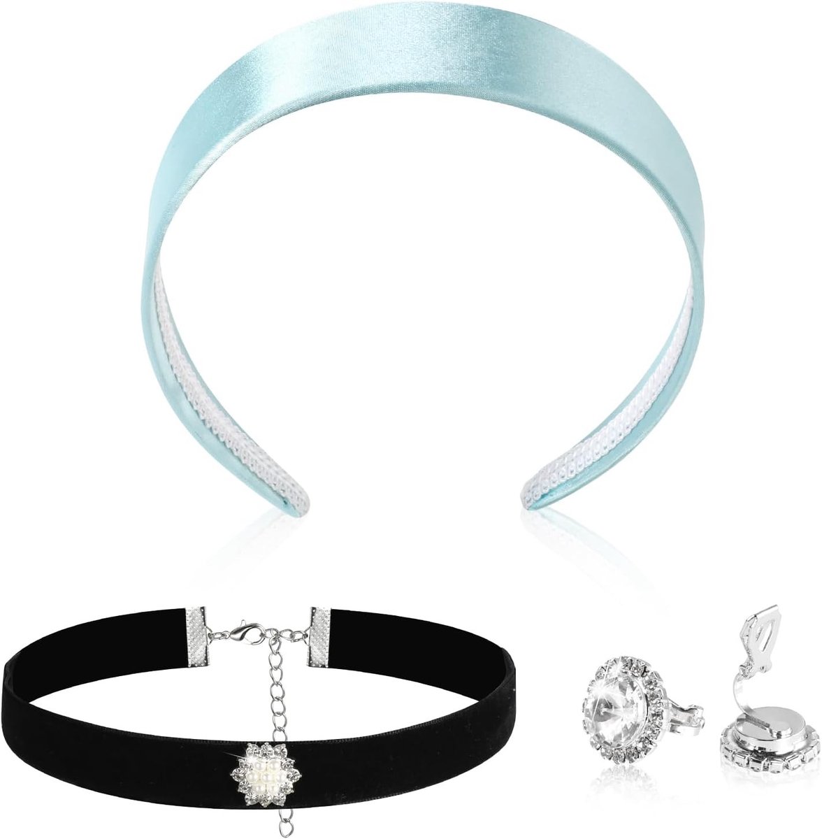 Kostuumaccessoires voor Prinsessen voor Vrouwen, Hoofdband, Choker en Oorbellen Set voor Halloween, Verjaardagsfeest en Carnavalskleding