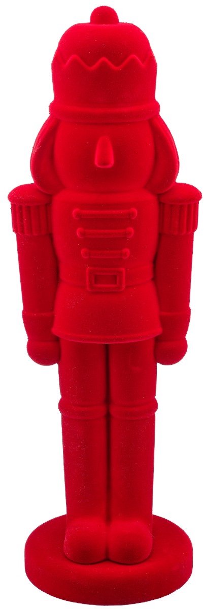 Gasper decoratiefiguur notenkraker geflockt bordeauxrood 52 cm