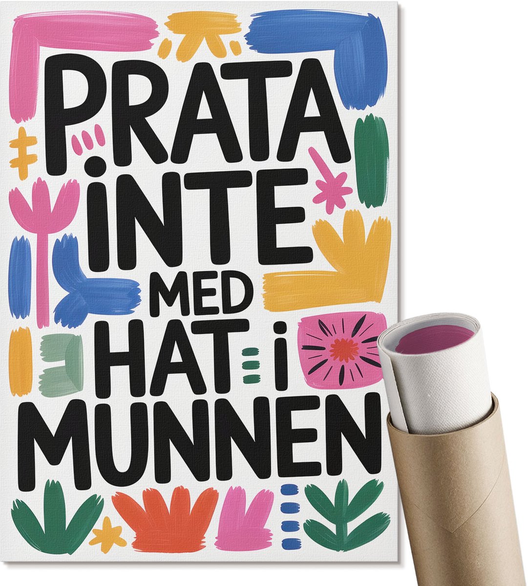 Coloray Canvas Poster Polycanvas - Tekst En Kleuren, Typografie - A4 - Zwart Decoratie - Rechthoek - Kunstposter - Woonkamer, Slaapkamer, Kantoor - Expressief