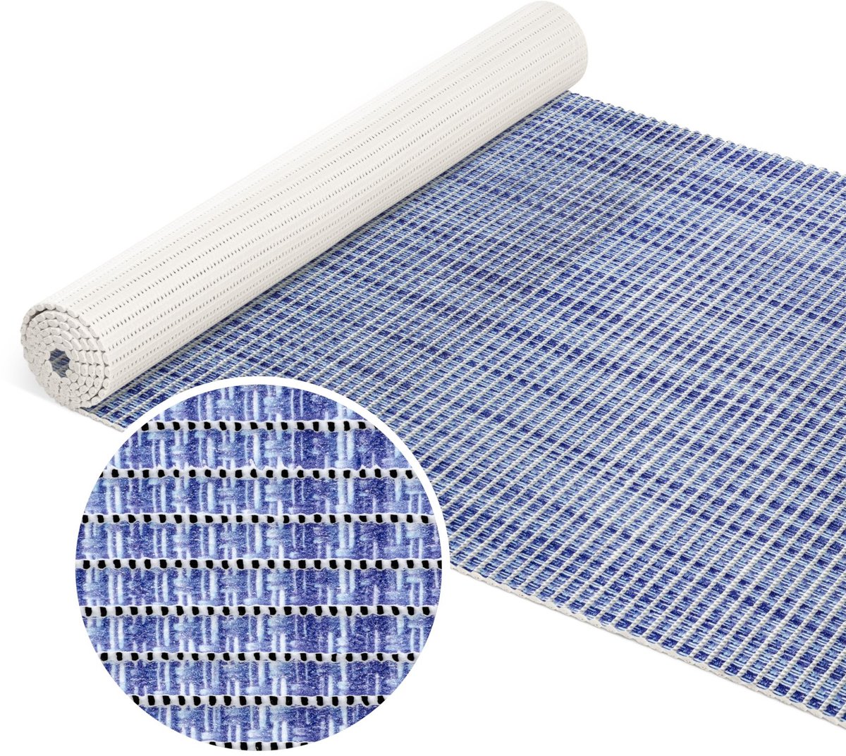 ANRO Badmat Blauw 65x1500cm Antislip Douchemat Afwasbaar Sneldrogend