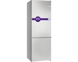 Bosch KGN492LDF - Serie 4 - Koel-vriescombinatie - Extra breed - RVS - Total No Frost nooit meer ontdooien - Zeer stil - VitaFresh XXL 0°C: houd etenswaren langer vers met extra ruime vershoudlades