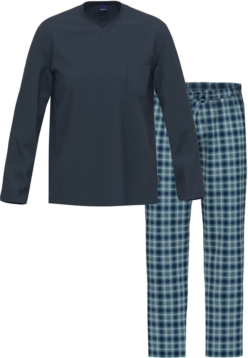 Heren shirt met lange mouwen, lange flanellen broek Night & Relax