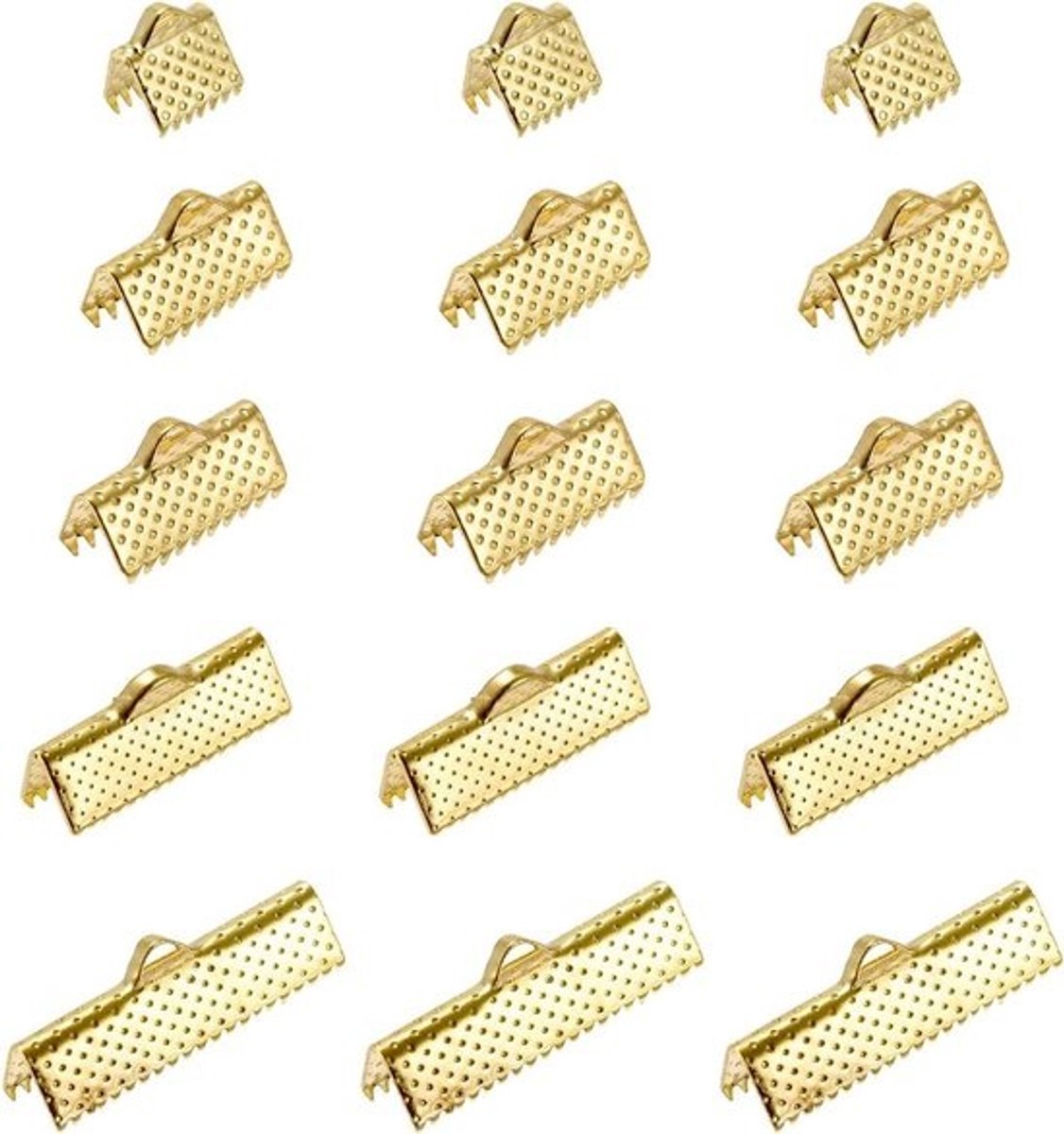 Lint Eind Klemmen - Koord Uiteinden Vouw - Sieraden Maken - Sterk Roestvrij Staal - 8/10/13/20/25mm - Goudkleurig