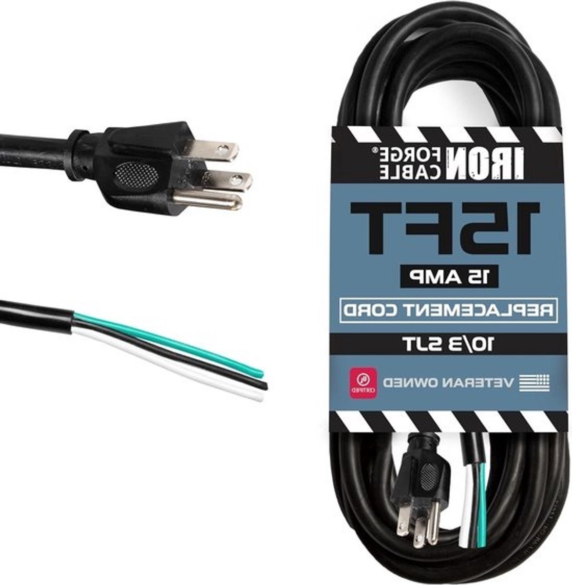 Vervangende Stroomkabel - Elektrische Kabel - Apparaten Voeden - Weerbestendige Vinyl Isolatie - 3 meter - Zwart