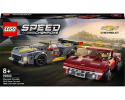 LEGO® Speed Champions Chevrolet Corvette C8.R racewagen en 1969 Chevrolet Corvette 76903 bouwset; 2 Corvette replica's en 2 minifiguren van coureurs; coole speelgoedauto om te verzamelen voor kinderen en autoliefhebbers (512 onderdelen)