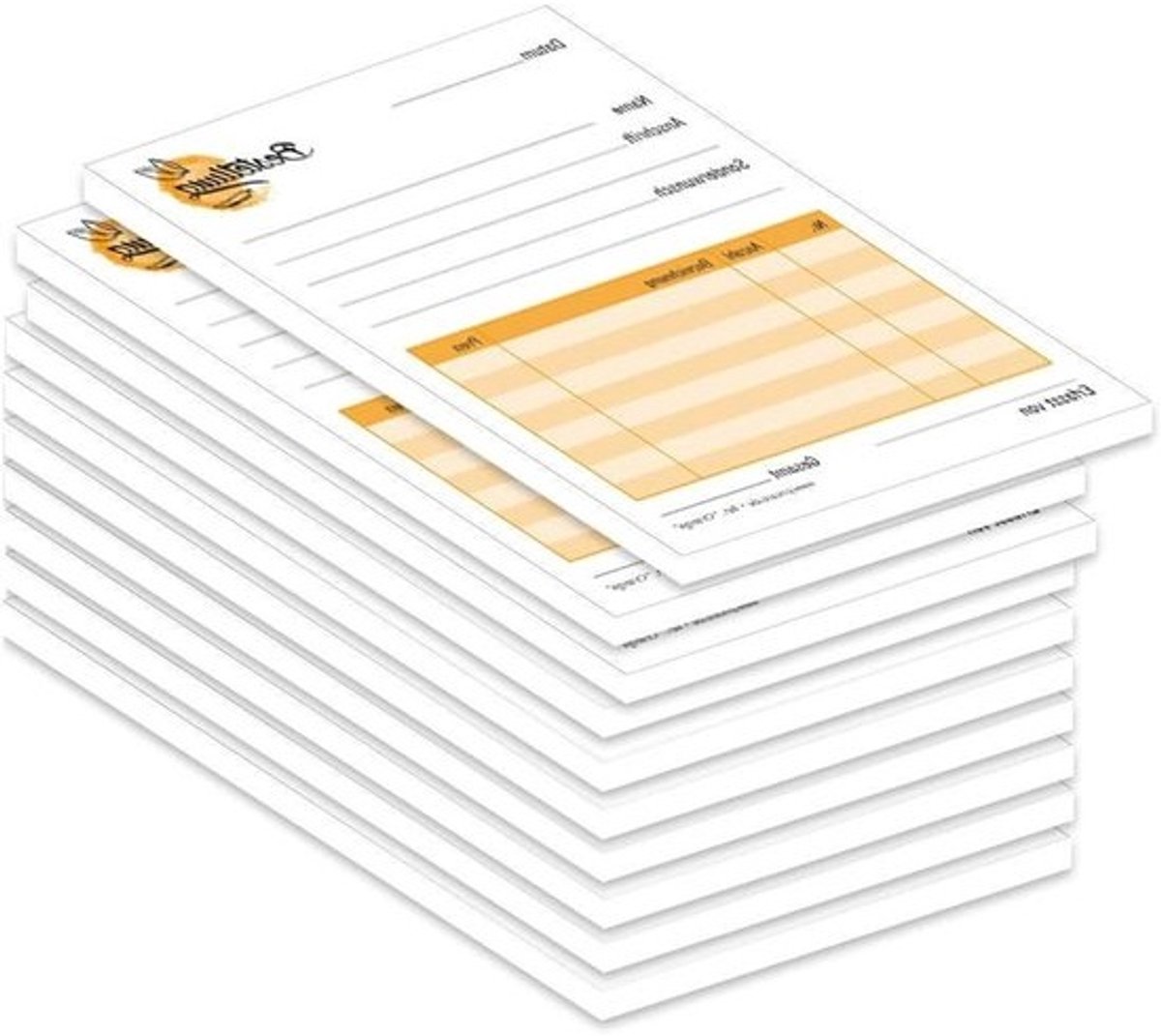 Bestelblok A6 - Notitieblokken Scheurblok - Bestellingen Aannemen - Lijmbinding 50 Vellen - 10 Stuks - Oranje