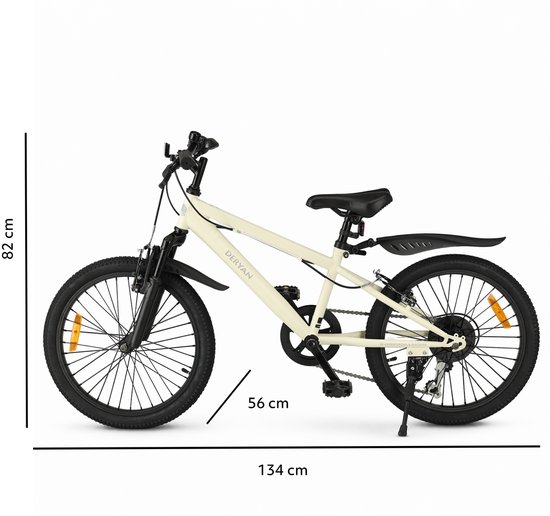 Deryan Kinder Mountainbike 20 Inch - Verstelbaar - Cream — afbeelding 5