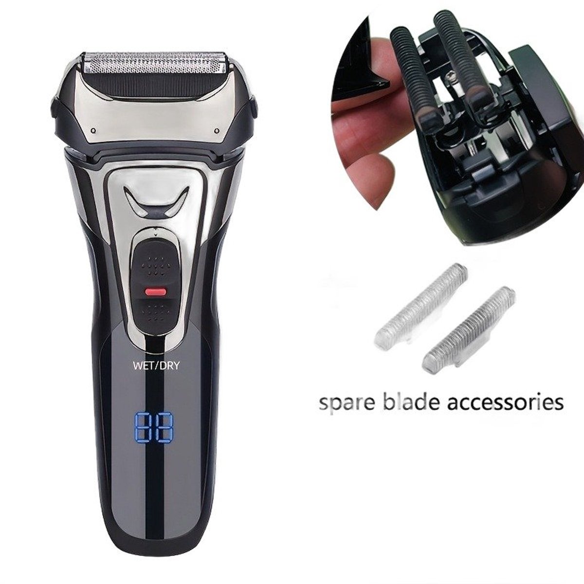Currero Foil Shaver - Scheerapparaat Mannen - Hoofd Scheerapparaat - Head Shaver - Tondeuse met Trimmer - Lichaam en Baard - Oplaadbaar