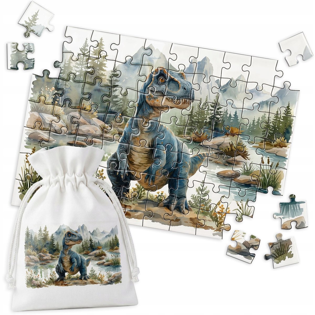 Acquarel Dino & Natuurpuzzel - 70 Stukjes