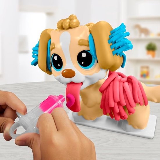 Play-Doh Care 'n Carry Dierenartsspeelset met Hondje, Reismand, 10 Accessoires en 5 Kleuren Boetseerklei — cadeau in Spellen & Speelgoed - foto 8