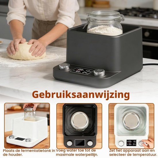360° Even Waterbad Verwarmer met Nauwkeurige Thermostaat, 198 Uur Timer voor Kombucha, Yoghurt en Bier Fermentatie — afbeelding 3