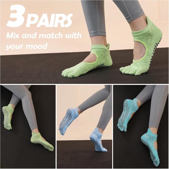 Dames Pilates & Yoga Sokken met 5 Tenen - Antislip & Ademend — afbeelding 4