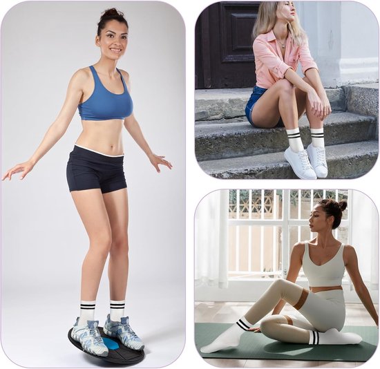 3 Paar Dames Antislip Sokken met Handgrepen voor Yoga & Pilates (Wit) — afbeelding 5