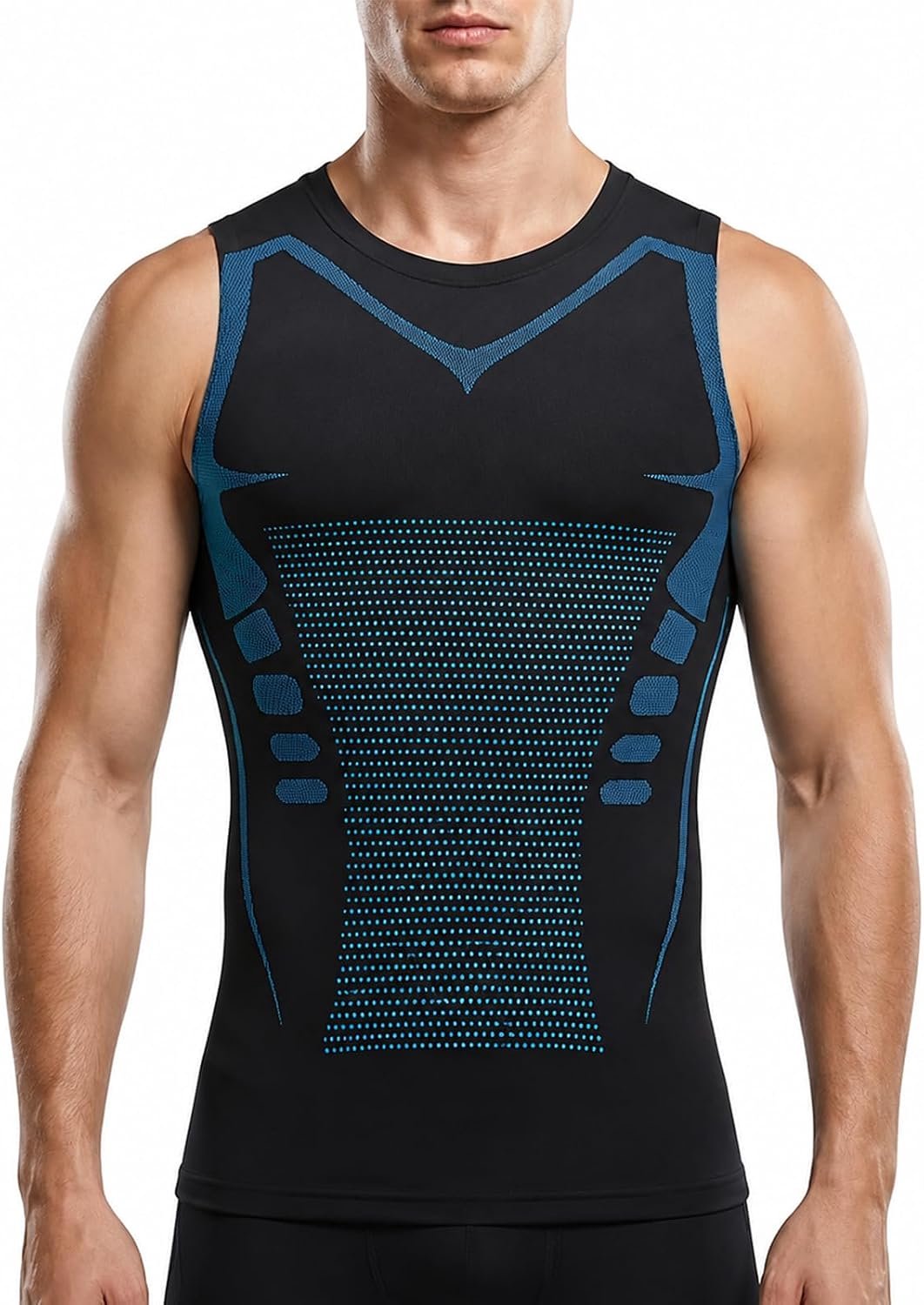 Compressieshirt voor heren, mouwloos, ademend, sneldrogend, hardlopen, sporttraining, vest voor heren, sportschool, fitness