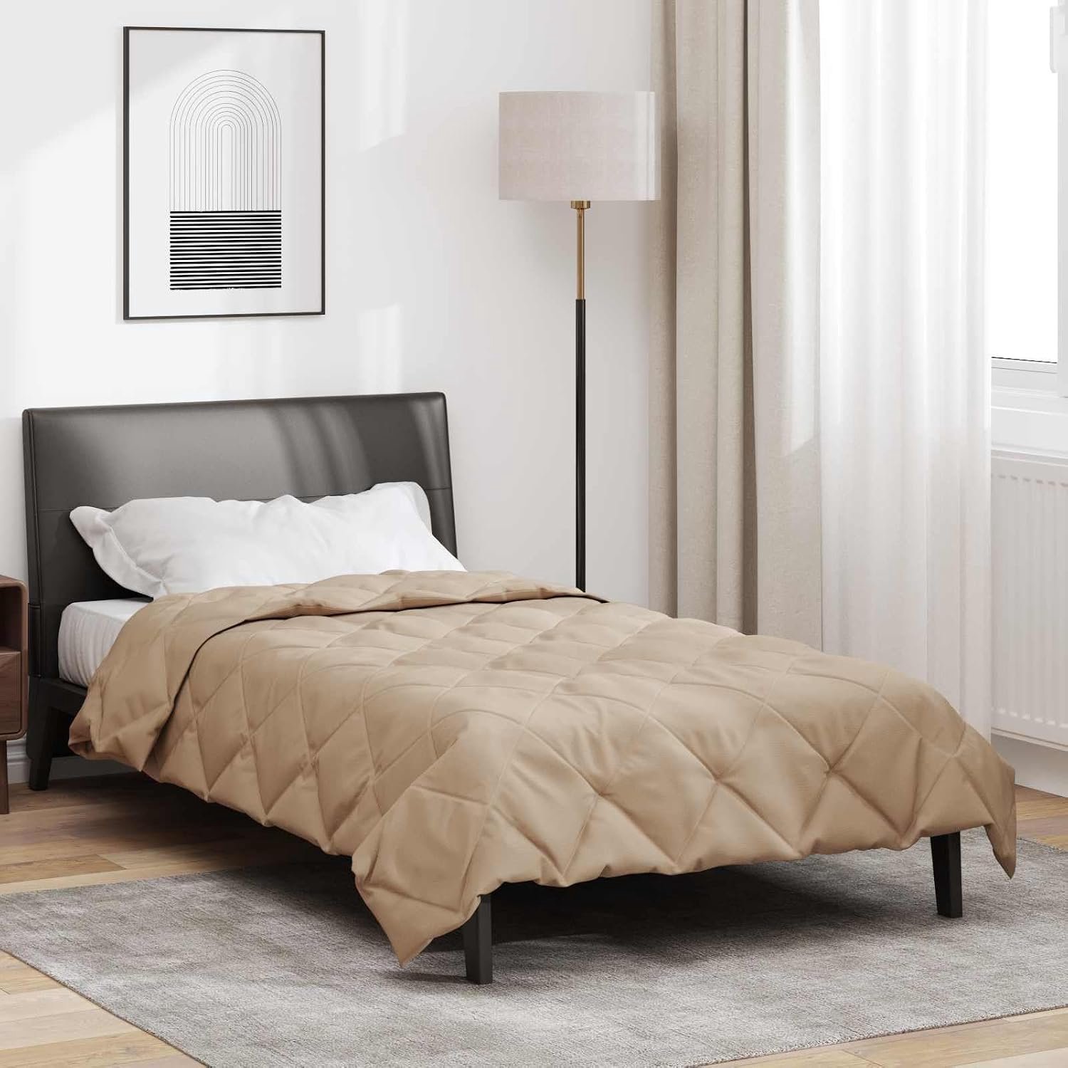Dekbed voor het hele jaar, microvezel dekbed 140 x 200 cm, taupe