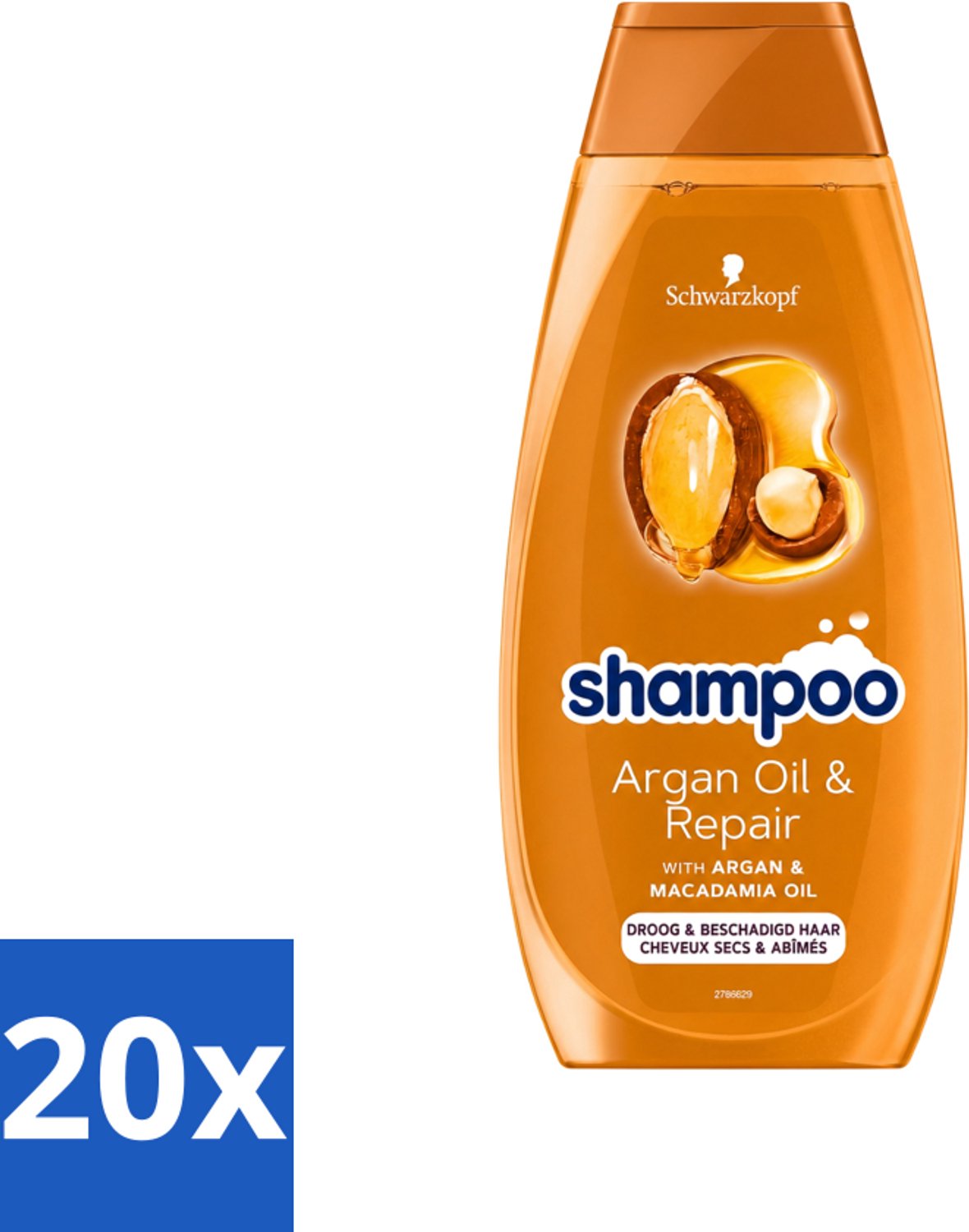 20 x Schwarzkopf - Shampoo Argan Oil & Repair - Voedt & Versterkt - 400 ml - Voordeelverpakking - 20 stuks