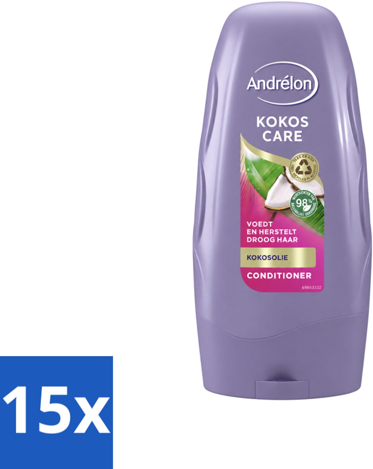 15 x Andrélon - Kokos Care - Conditioner - Diepe Hydratatie - 250 ml - Voordeelverpakking - 15 stuks
