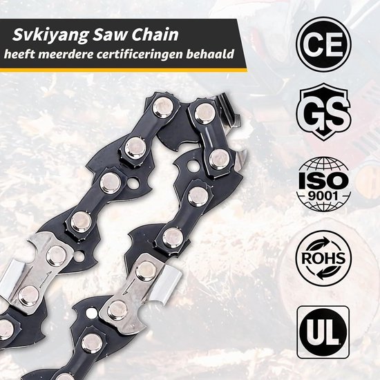 4 stuks zaagkettingen voor 40 cm zwaard 3/8 inch LP 1,1 mm 57 TG, kettingzaagketting inclusief beschermende handschoenen - Vemera — afbeelding 2
