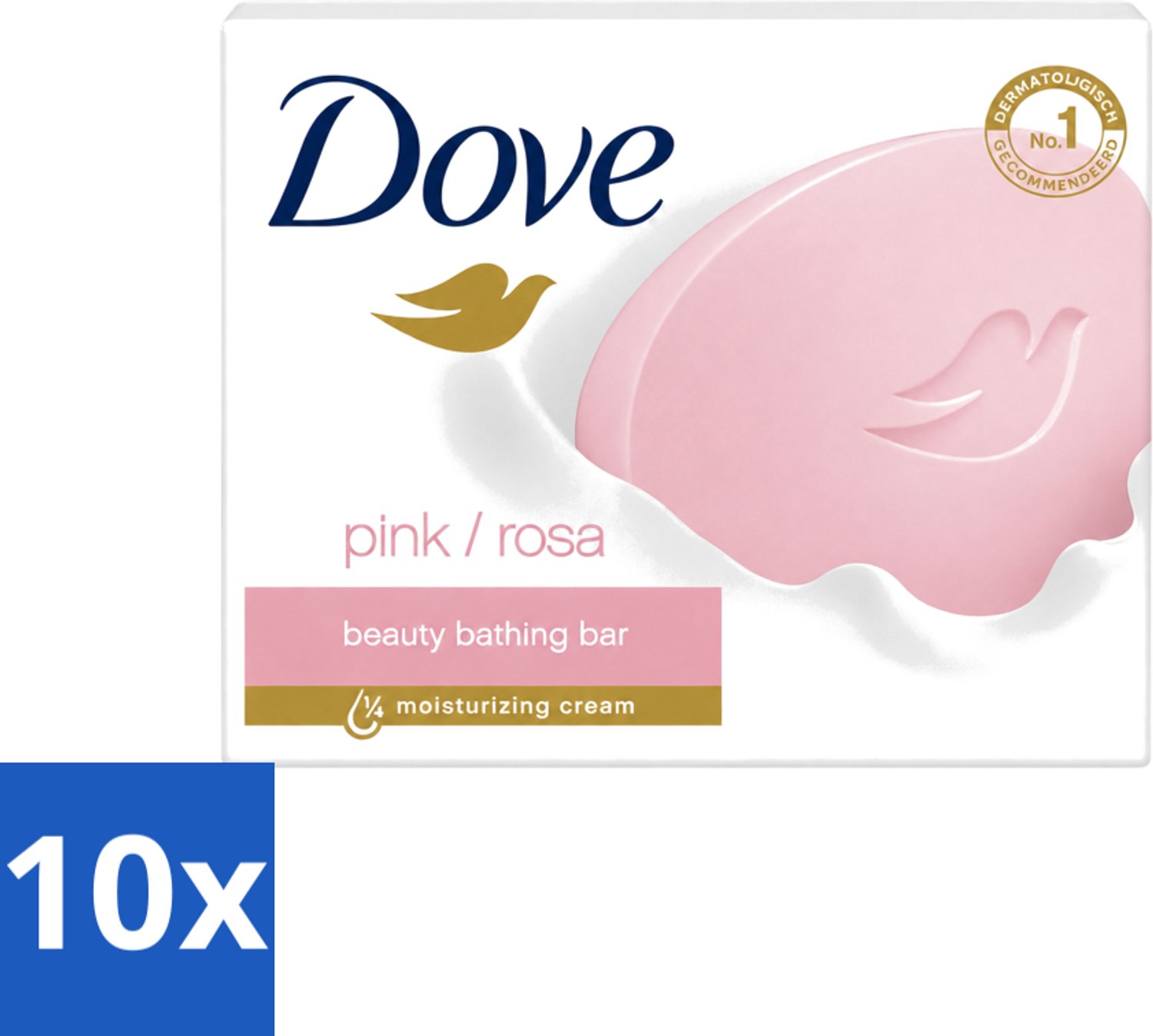 10 x Dove - Zeep - Pink - Hydraterend en Verzorgend - 4 x 100 g - Voordeelverpakking - 10 stuks