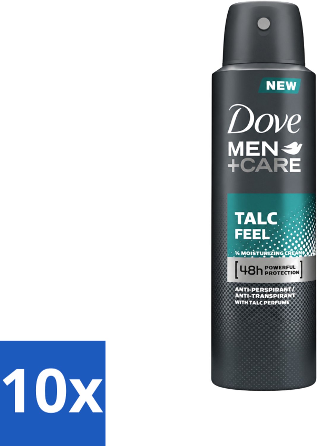 10 x Dove - Deodorant - Men Care Talc Feel - Zachte en verzorgende bescherming - 150 ml - Voordeelverpakking - 10 stuks