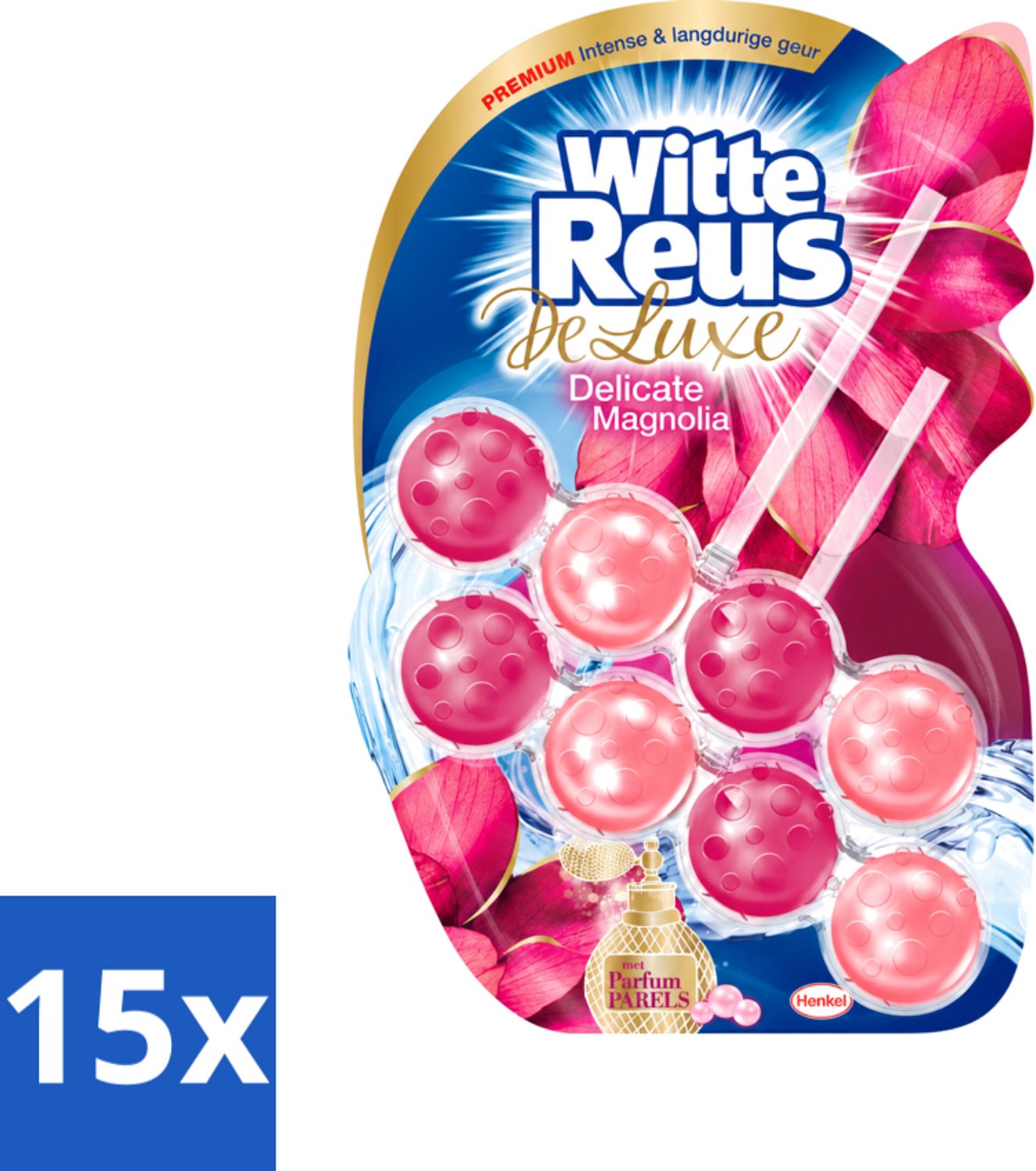 15 x Witte Reus - Toiletblok - DeLuxe Delicate Magnolia - 2 Toiletblokken - Voordeelverpakking - 15 stuks