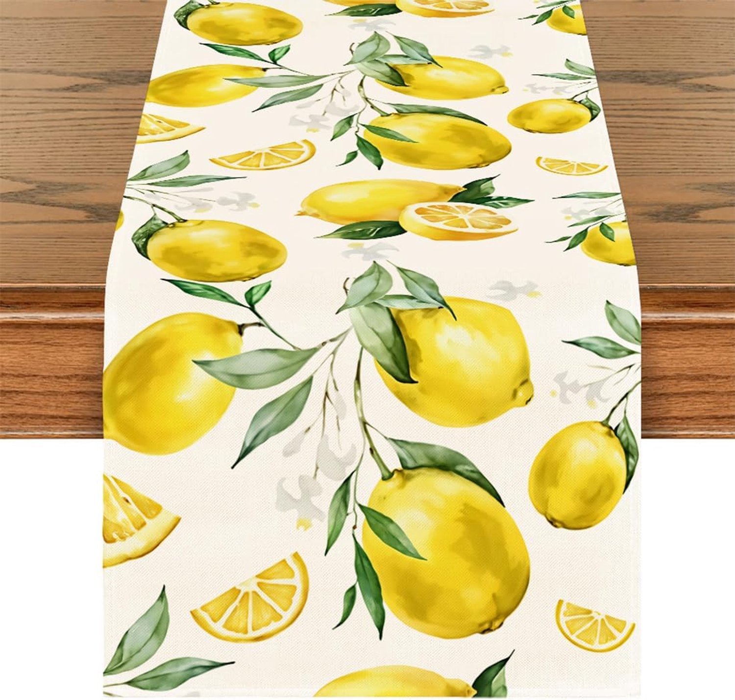 Tavola Moderno Limone 183X33Cm, Tessuto Decorativo In Stile Mediterraneo, Ideale Per Decorare Tavolo Da Giardino O Da Pranzo, Perfetto Per Feste Estive