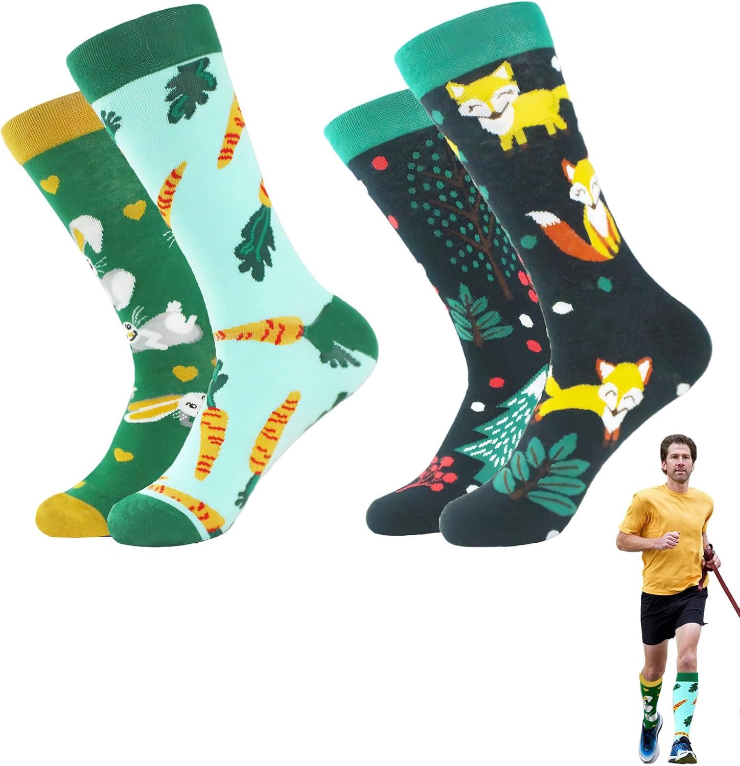 Sokken, Kleurrijke Paasdesigns, Comfortabel en Ademend, Set van 2 Paren, Unisex, Maat 36-46, Perfect voor Koppels en Vrienden