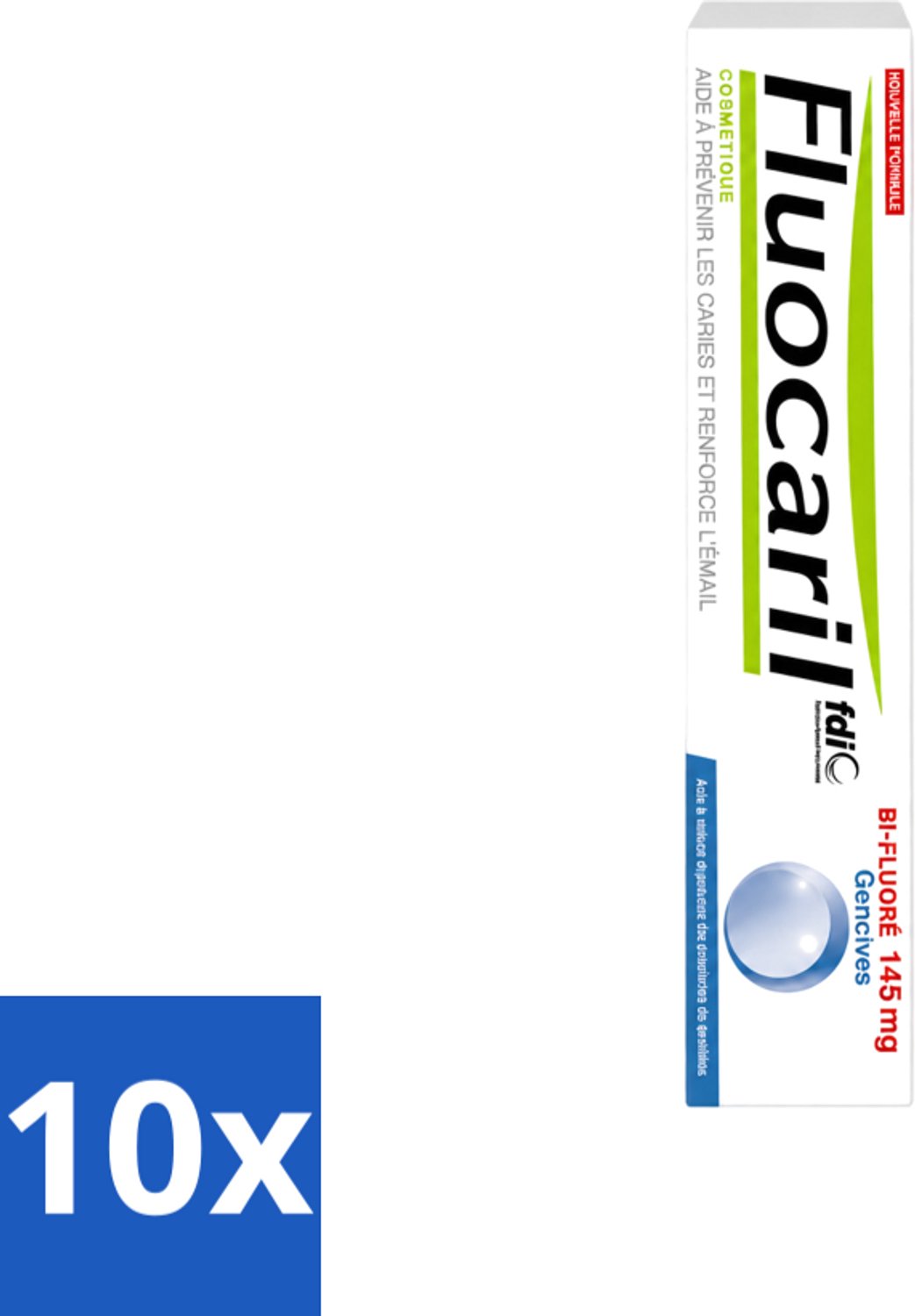 10 x Fluocaril - Tandpasta - Met Fluoride - 75 ml - Voordeelverpakking - 10 stuks