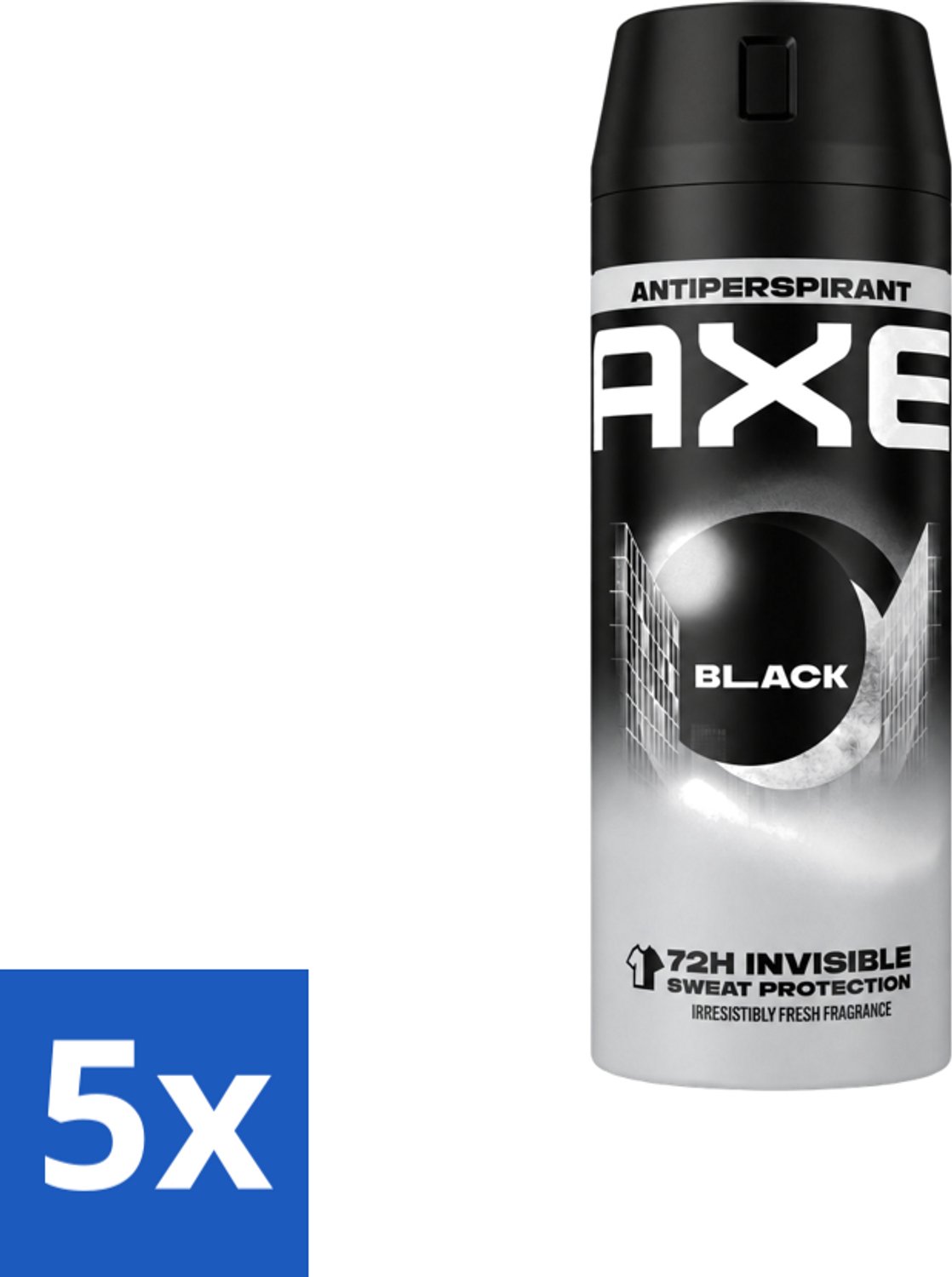 5 x Axe - Deodorant Spray - 72hrs Anti Sweat - Black - 150 ml - Voordeelverpakking - 5 stuks