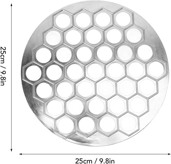 Ravioli-maker, 37 gaten, knoedelvorm, aluminium, Pelmeni-metaalmaker, Siberisch vlees, Pelmeni-persvorm, voor thuis (zilver) — afbeelding 3