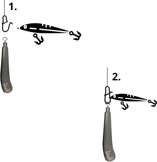 Drop Shot Lood Set 5 x 2g - Druppelvorm Gebogen Visslood — afbeelding 2