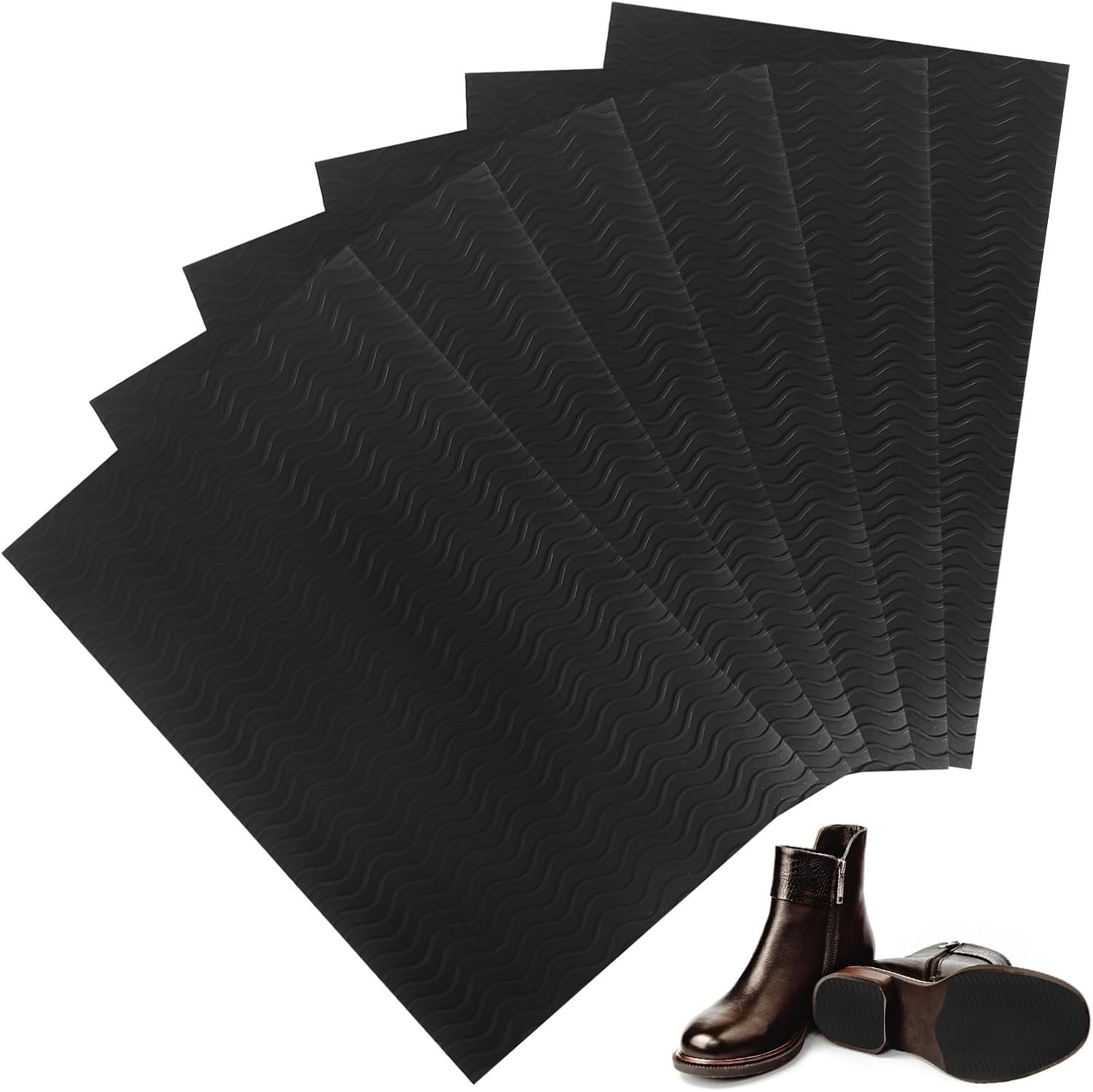 6 stuks antislipzool, schoenzolen, reparatieset, rubberen zolen om op te plakken, zoolrubber, schoenzolen, beschermers, schoenzool, rubber, voor alle maten, antislip, geluidsreductie, comfortabele