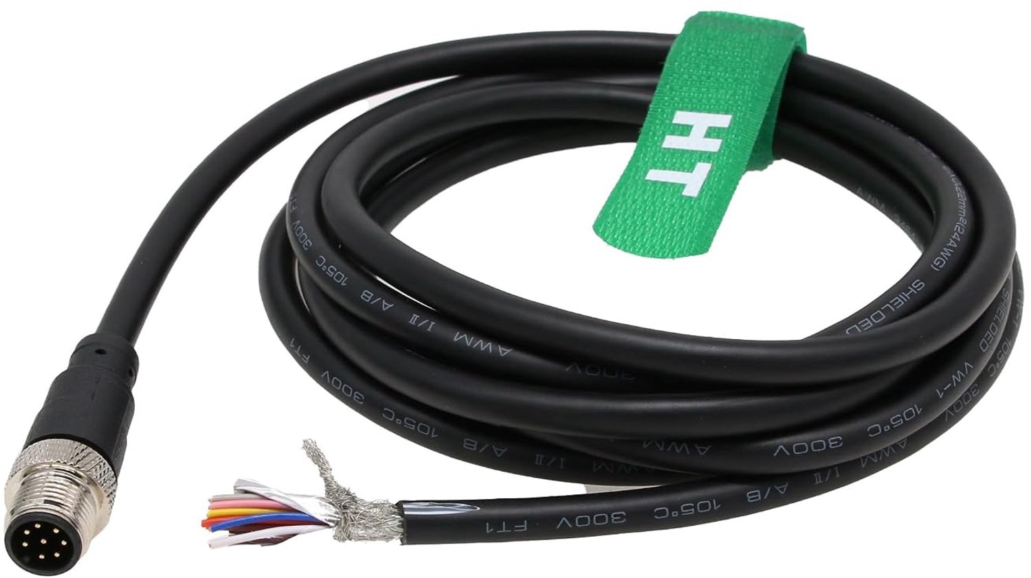 M12 A-Code 8-Pin Actuator Sensor Kabel naar Open Einde - 3m
