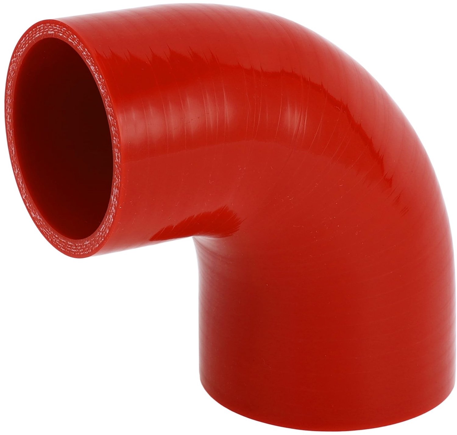 Koelslang Rood - Silicone Materiaal - 90 Graden - Binnendiameter 60mm/70mm - Lengte 90mm - Meerlaags Geweven Doek - Siliconenslang