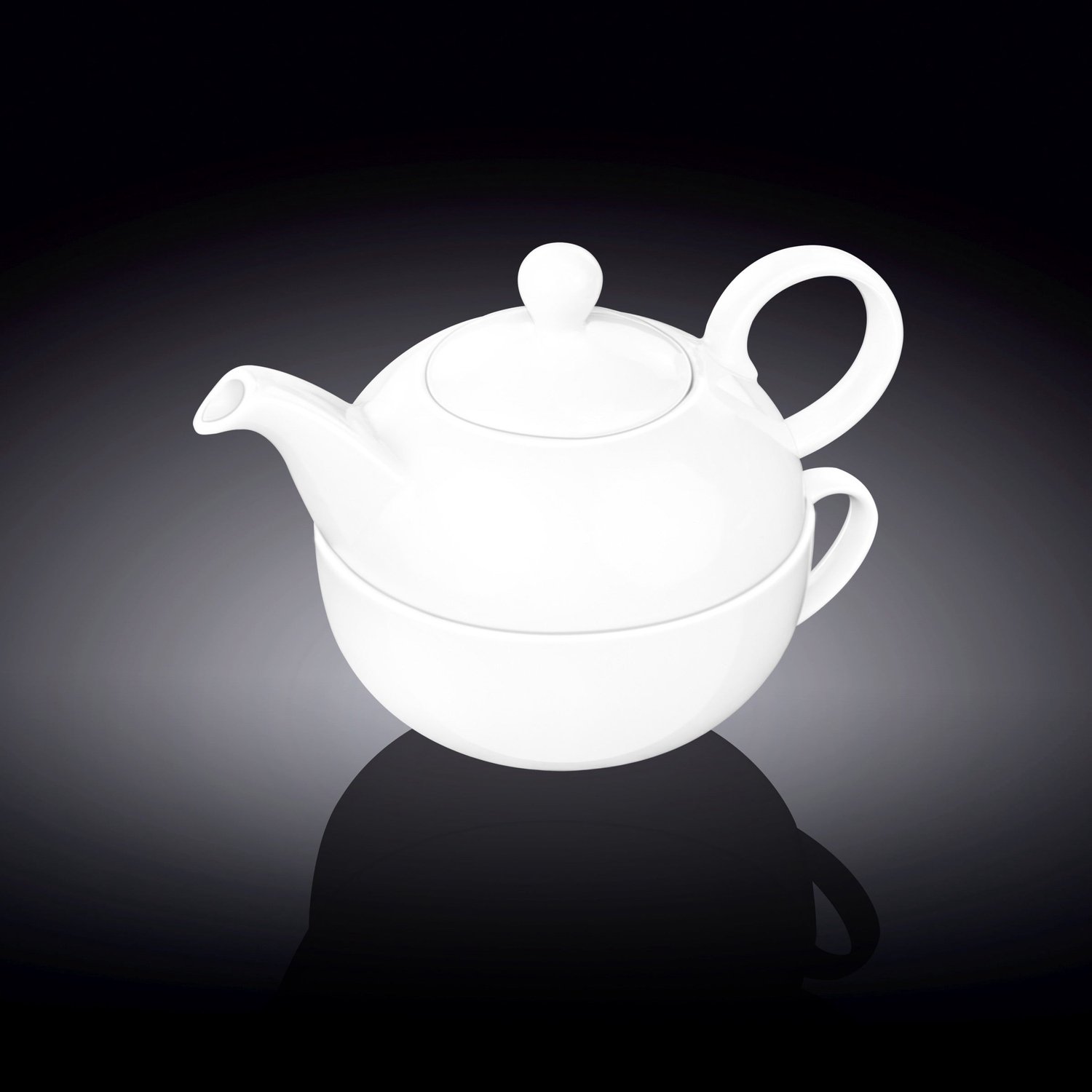 Wilmax England Theepot en Kop Set Wit Porselein