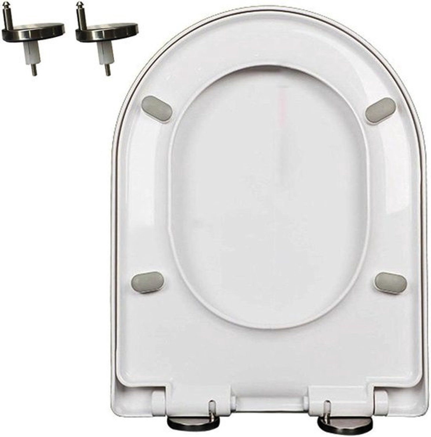 Toiletbril - Zachte sluiting - Eenvoudig te reinigen - 360° verstelbare scharnieren - 47x36cm - Wit