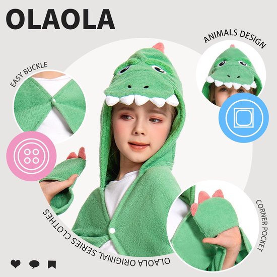 Kinderen Bad Poncho van Microvezel - Dinosaurus — afbeelding 3