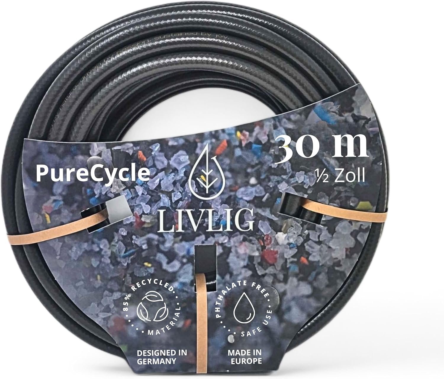 Duurzame Tuinslang 30m - 85% Gerecycled Materiaal - Zwart