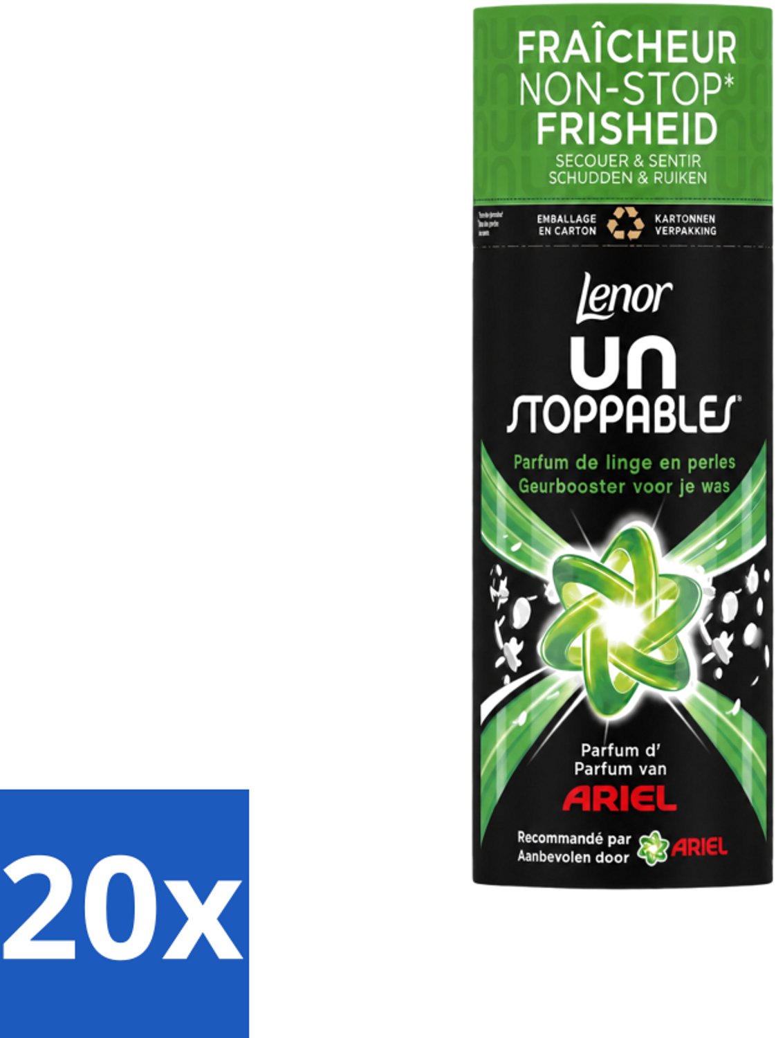 20 x Lenor Unstoppables – Geurbooster – Ariel – 13 Wasbeurten – 165 g - Voordeelverpakking - 20 stuks