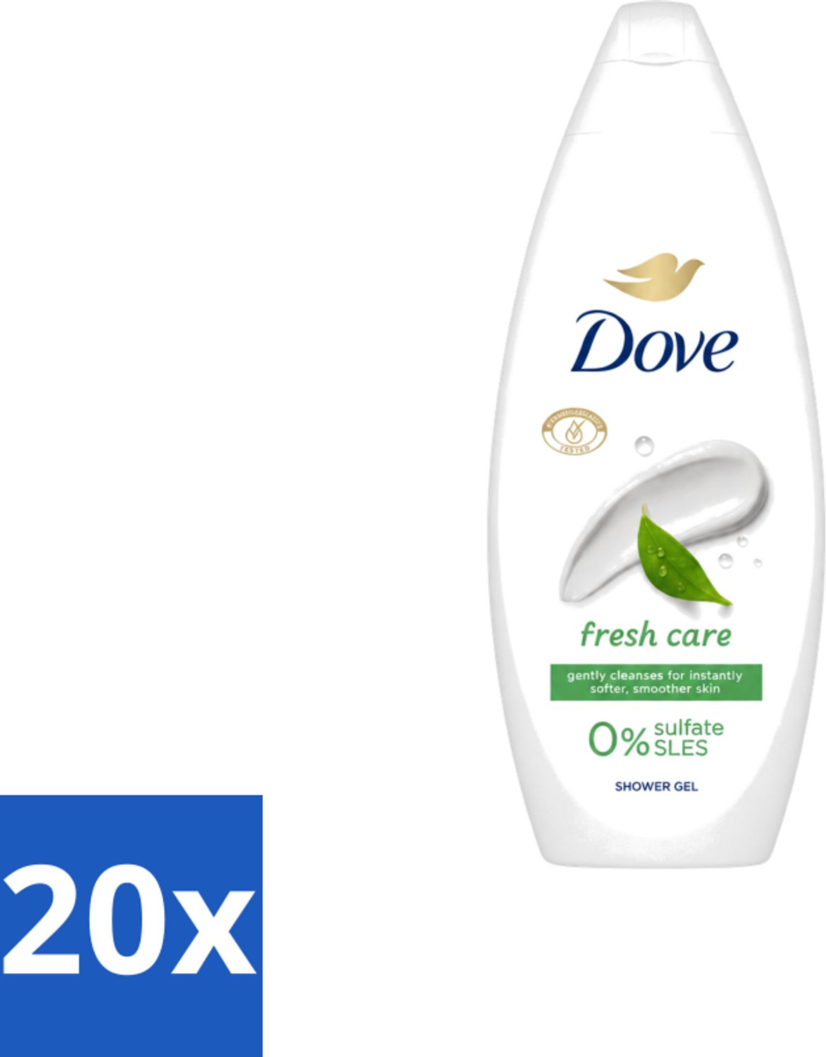 20 x Dove – Douchegel – Fresh Care – 250 ml - Voordeelverpakking - 20 stuks