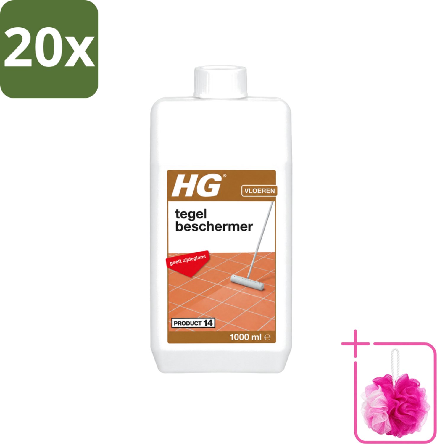 20 x HG - Vloeren - Tegelbeschermer - Geeft Zijdeglans - 1L - Bulkverpakking - Tegelbeschermer - Douchemop - Slijtagebescherming