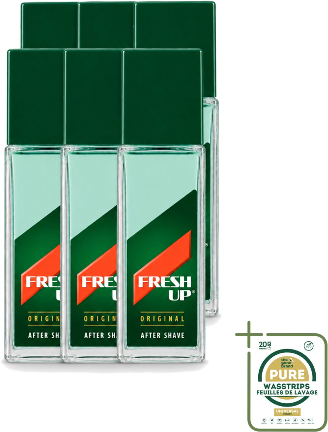 6 x Fresh Up - Aftershave Lotion - Original - Depper - 100 ml - Wasstrips - Aftershave Lotion - Aftershave - Scheren - Huid Verzorging - Menthol