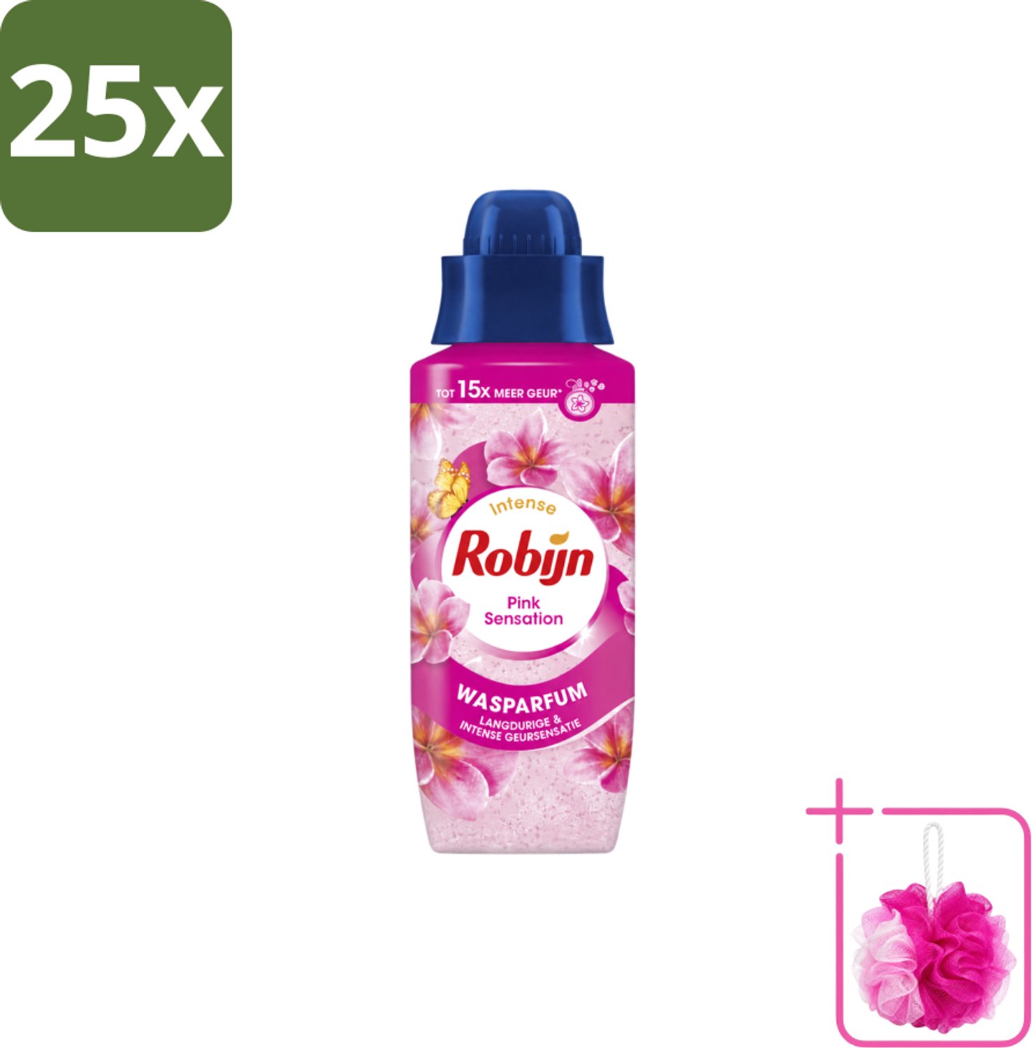25 x Robijn – Wasparfum – Intense Pink Sensation – 342 ml - Bulkverpakking - Wasparfum - Douchemop - Wasgeur